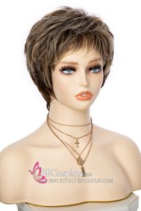 Tóc Ngắn Nữ Tóc Tém Hàn Quốc Line Nâu Vàng