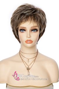 Tóc Ngắn Nữ Tóc Tém Hàn Quốc Line Nâu Vàng