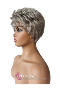 Tóc Ngắn Nữ Tóc Tém Hàn Quốc Xám Bạc