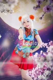 Qiloli Áo Xanh Váy Đỏ