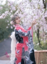 Furisode Kimono Momo No Umi - Sóng Và Hoàng Hôn
