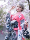 Furisode Kimono Momo No Umi - Sóng Và Hoàng Hôn