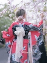 Furisode Kimono Momo No Umi - Sóng Và Hoàng Hôn