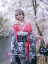 Furisode Kimono Momo No Umi - Sóng Và Hoàng Hôn