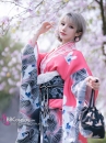Furisode Kimono Momo No Umi - Sóng Và Hoàng Hôn