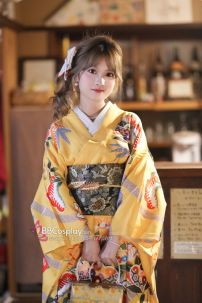 Furisode Kimono Suzuko No Aki - Vàng Chiều Thu Của Nhánh Tuyết Tùng