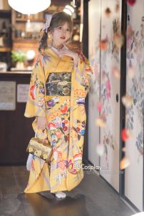 Furisode Kimono Suzuko No Aki - Vàng Chiều Thu Của Nhánh Tuyết Tùng