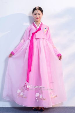 Trang Phục Hanbok Hàn Quốc Áo Hồng Váy Hồng