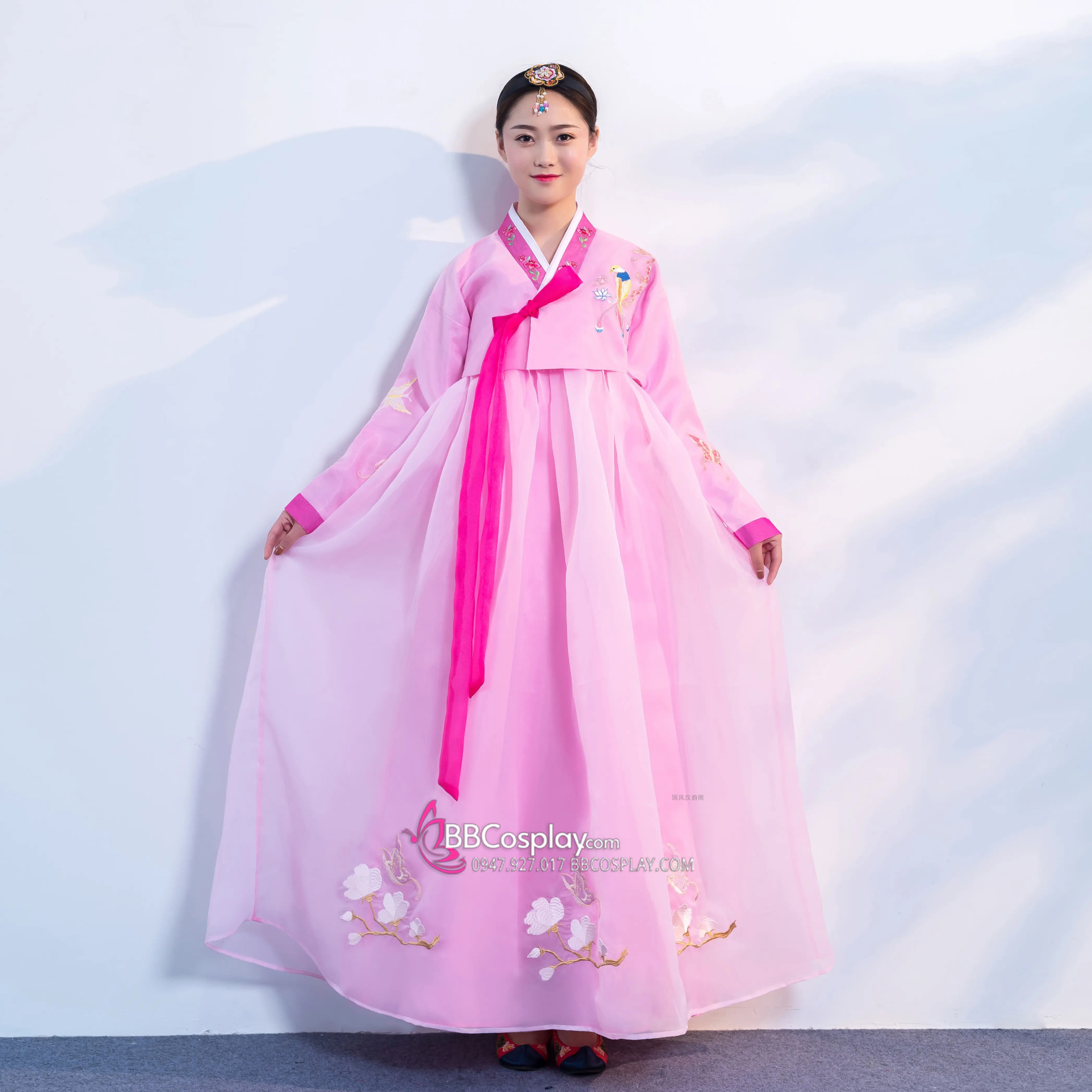 Trang Phục Hanbok Hàn Quốc Áo Hồng Váy Hồng
