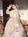 Hanbok Hàn Quốc Hiện Đại Áo Trắng Váy Hoa