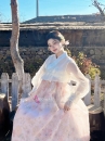 Hanbok Hàn Quốc Hiện Đại Áo Trắng Váy Hoa