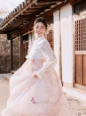 Hanbok Hàn Quốc Hiện Đại Áo Trắng Váy Hoa