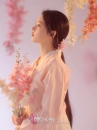 Hanbok Hàn Quốc Hiện Đại Áo Hồng Váy Trắng Pastel