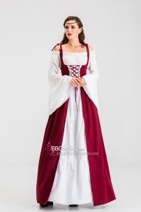 Đầm Phục Hưng Trung Cổ Phong Cách Viễn Tưởng - Màu Đỏ Đô