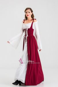 Đầm Phục Hưng Trung Cổ Phong Cách Viễn Tưởng - Màu Đỏ Đô