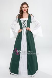 Đầm Phục Hưng Trung Cổ Phong Cách Viễn Tưởng - Màu Xanh Rêu