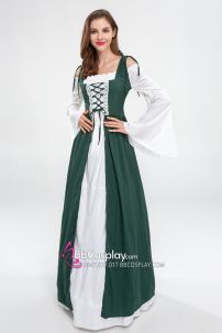 Đầm Phục Hưng Trung Cổ Phong Cách Viễn Tưởng - Màu Xanh Rêu