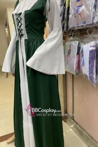 Đầm Phục Hưng Trung Cổ Phong Cách Viễn Tưởng - Màu Xanh Rêu