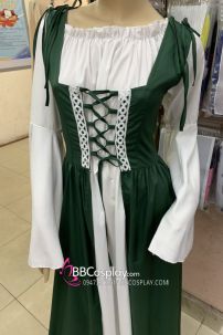 Đầm Phục Hưng Trung Cổ Phong Cách Viễn Tưởng - Màu Xanh Rêu