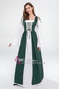 Đầm Phục Hưng Trung Cổ Phong Cách Viễn Tưởng - Màu Xanh Rêu