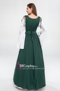 Đầm Phục Hưng Trung Cổ Phong Cách Viễn Tưởng - Màu Xanh Rêu