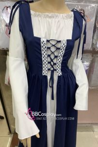 Đầm Phục Hưng Trung Cổ Phong Cách Viễn Tưởng - Màu Xanh Dương