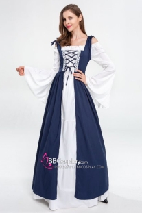 Đầm Phục Hưng Trung Cổ Phong Cách Viễn Tưởng - Màu Xanh Dương