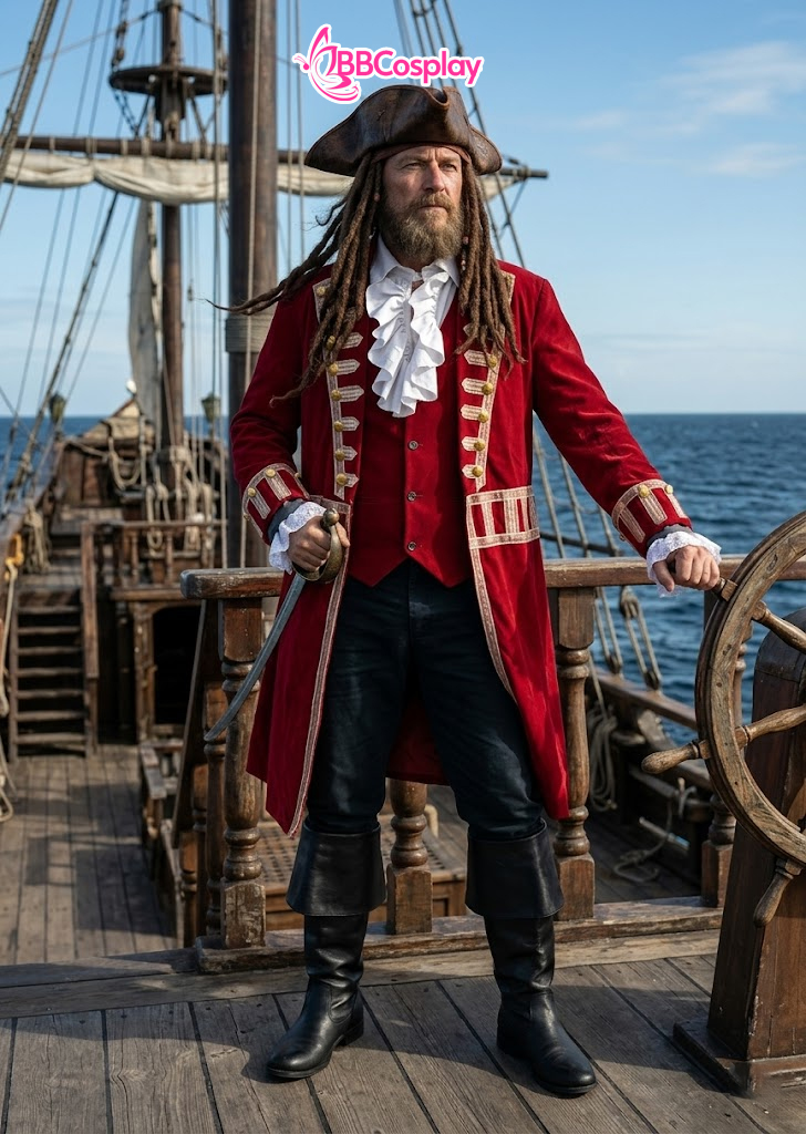 Trang Phục Thuyền Trưởng Hook (Thuyền Trưởng Hải Tặc) Đầy Đủ Phụ Kiện.