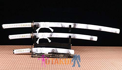 Bộ 3 Kiếm Katana Samurai Trắng Hoa Văn Thư Pháp