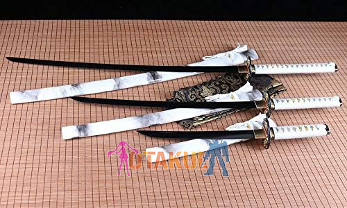Bộ 3 Kiếm Katana Samurai Trắng Hoa Văn Thư Pháp