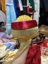 Nón Ấn Độ Vàng Đỏ Loại Gấm Nhũ Vàng Đính Đá