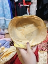 Nón Ấn Độ Vàng Đỏ Loại Gấm Nhũ Vàng Đính Đá