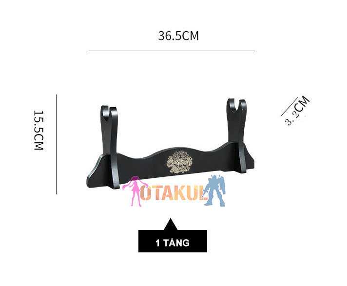 Giá Để Kiếm Gỗ Lót Nhung 4 Tầng Hình Rồng Mạ Vàng