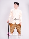 Trang Phục Nam Thái Áo Kem Quần Nâu Gấm