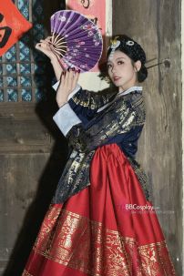 Hanbok Hoàng Cung Hàn Quốc - Áo Đen Váy Đỏ