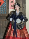 Hanbok Hoàng Cung Hàn Quốc - Áo Đen Váy Đỏ