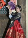 Hanbok Hoàng Cung Hàn Quốc - Áo Đen Váy Đỏ