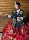 Hanbok Hoàng Cung Hàn Quốc - Áo Đen Váy Đỏ