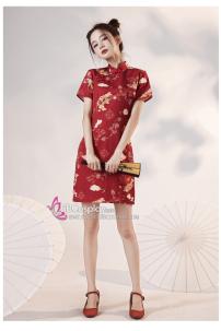 Sườn Xám Linh Lộc Thuần Dương - Tone Đỏ