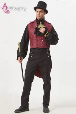 Trang Phục Nam Tước Phong Cách Hoa Hồng Đen Steampunk