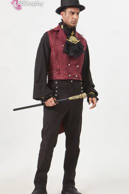 Trang Phục Nam Tước Phong Cách Hoa Hồng Đen Steampunk