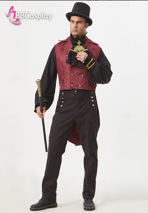 Trang Phục Nam Tước Phong Cách Hoa Hồng Đen Steampunk