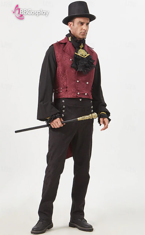 Trang Phục Nam Tước Phong Cách Hoa Hồng Đen Steampunk