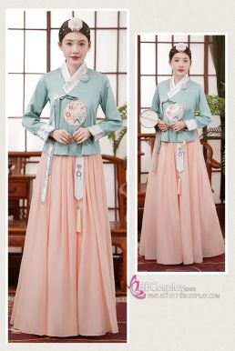 Hanbok Cao Cấp Chuẩn Hàn Chất Lụa Mềm Xanh Mint