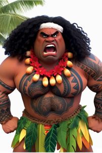 Tóc Đen Xoăn Dài - Cosplay Moana - Maui