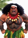 Tóc Đen Xoăn Dài - Cosplay Moana - Maui
