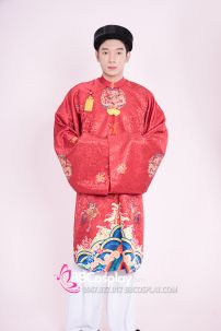 Đồ Việt Phục Mãng Lan Đỏ In Rồng