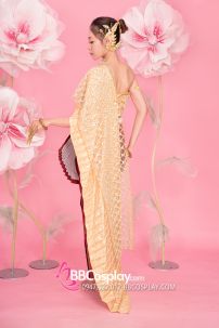 Đồ Thái Lan Choàng Nhũ Vàng - Saron Gấm Đỏ