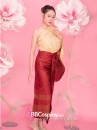 Trang Phục Thái Lan Choàng Nhũ Vàng - Saron Gấm Đỏ