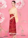Trang Phục Thái Lan Choàng Nhũ Vàng - Saron Gấm Đỏ